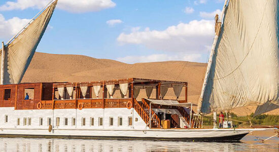 Sailing Dahabyia cruise on calm river nile