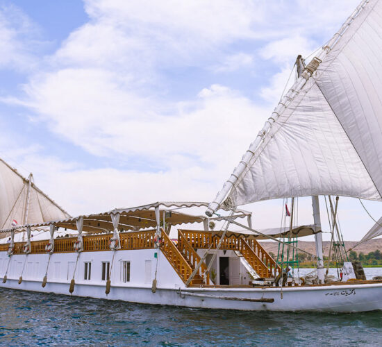 Elegant Dahabiya sailing on Nile
