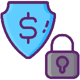 Shield with dollar sign and lock