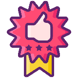 Thumbs up award badge icon