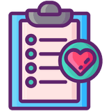 Clipboard with checklist and heart